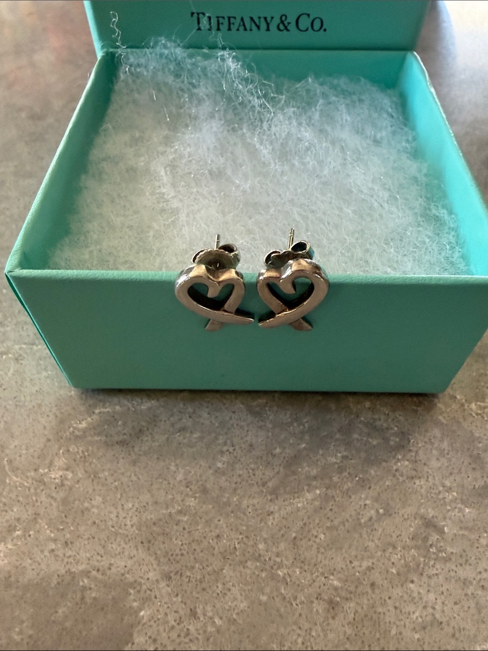 Tiffany & Co. Silver Heart Ribbon Earrings - Picture 3 of 3